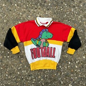 1989 vintage kids Dino football jumper